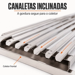 Grelha Argentina Parrilla Inox 430 para Churrasqueira 30cm 40cm 50cm 60cm 70cm
